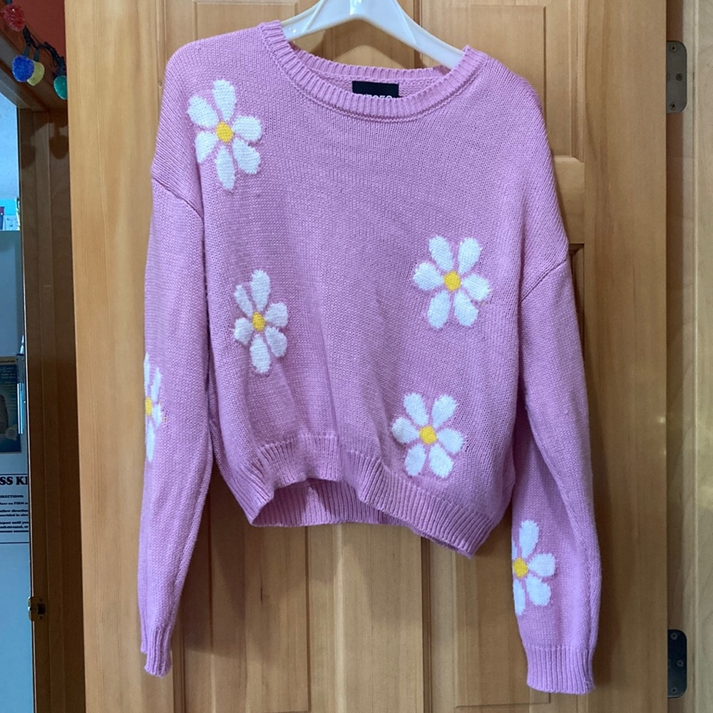 Pink Floral Women's Sweater